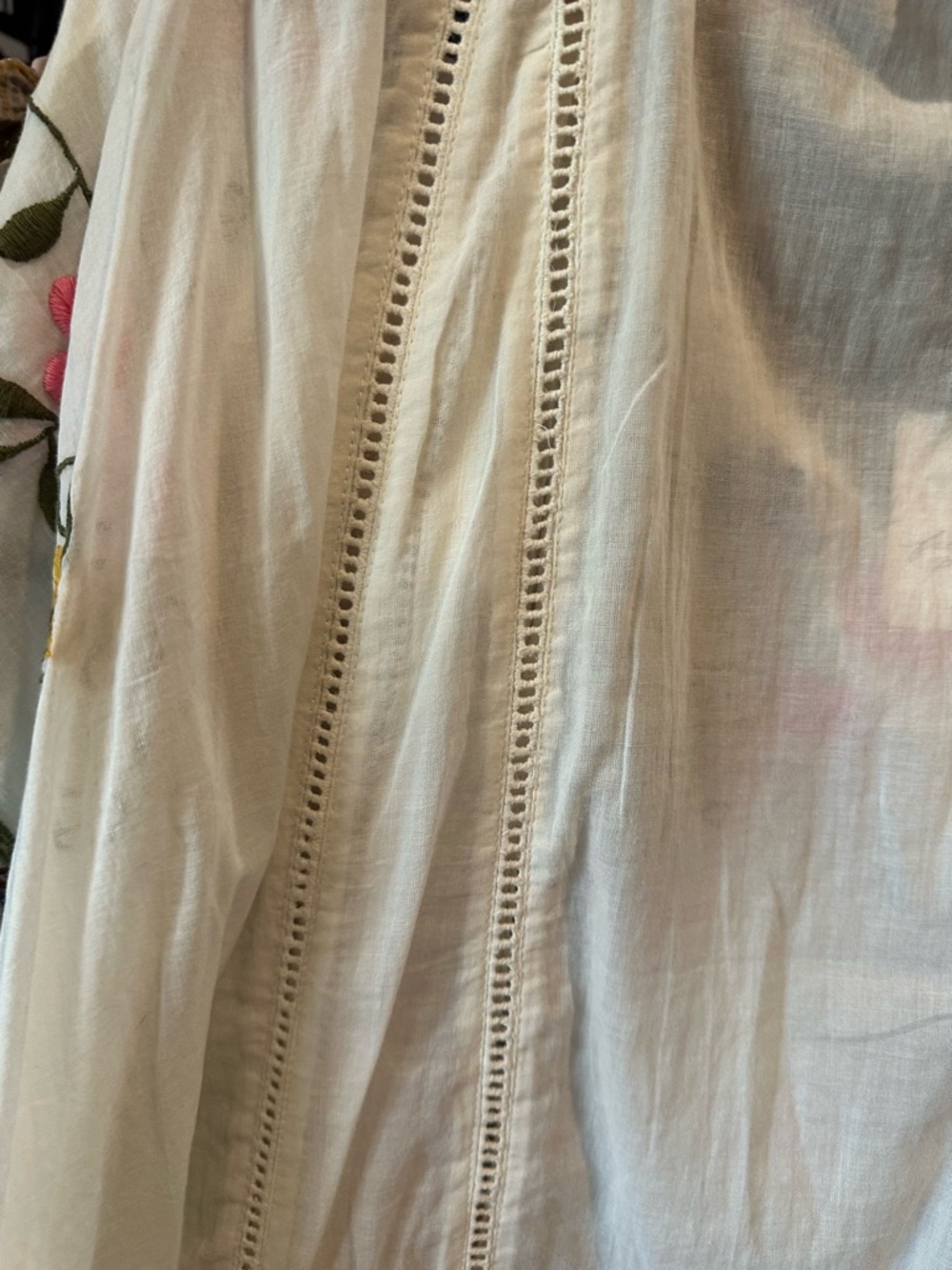FREE PEOPLE “Danielle” Cotton Voile Embroidered Blouse Cloud Dancer Large NWT - Picture 11 of 15